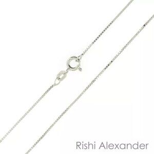925 sterling silver rhodium finish diamond cut box chain necklace .925 italy